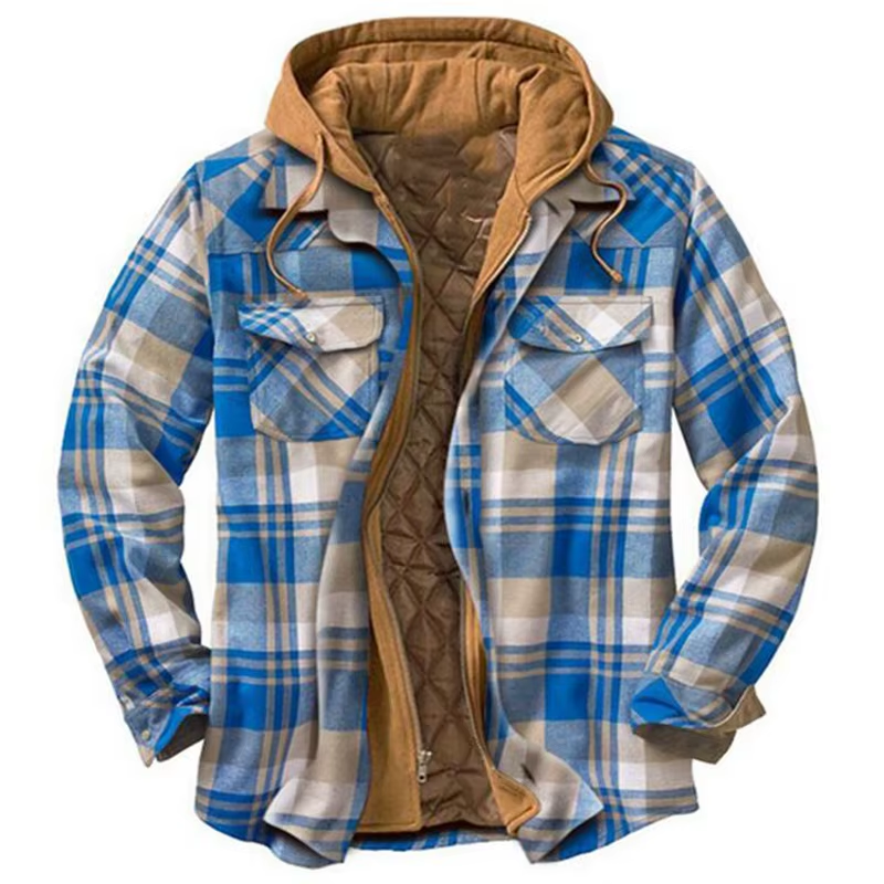 Men’s Hooded Quilted Flannel Shirt Jacket - Shop Hestons