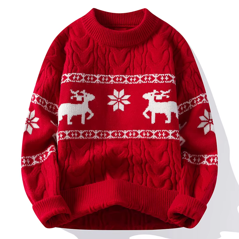 Men’s Red Reindeer Knit Sweater - Shop Hestons