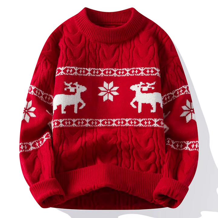 Men’s Red Reindeer Knit Sweater - Shop Hestons