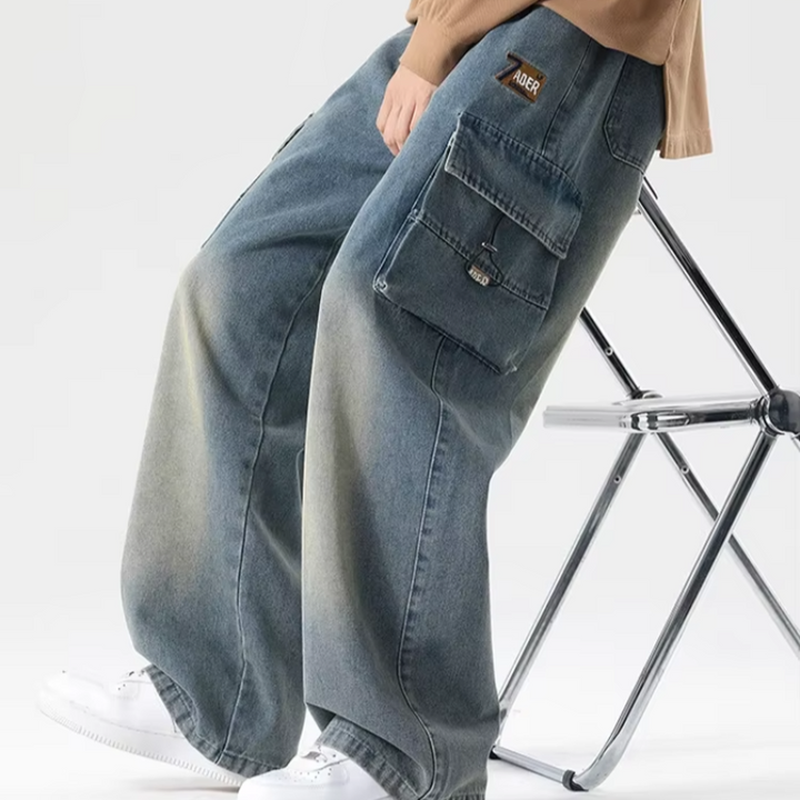 Large Pocket Cargo Jeans - HESTONS
